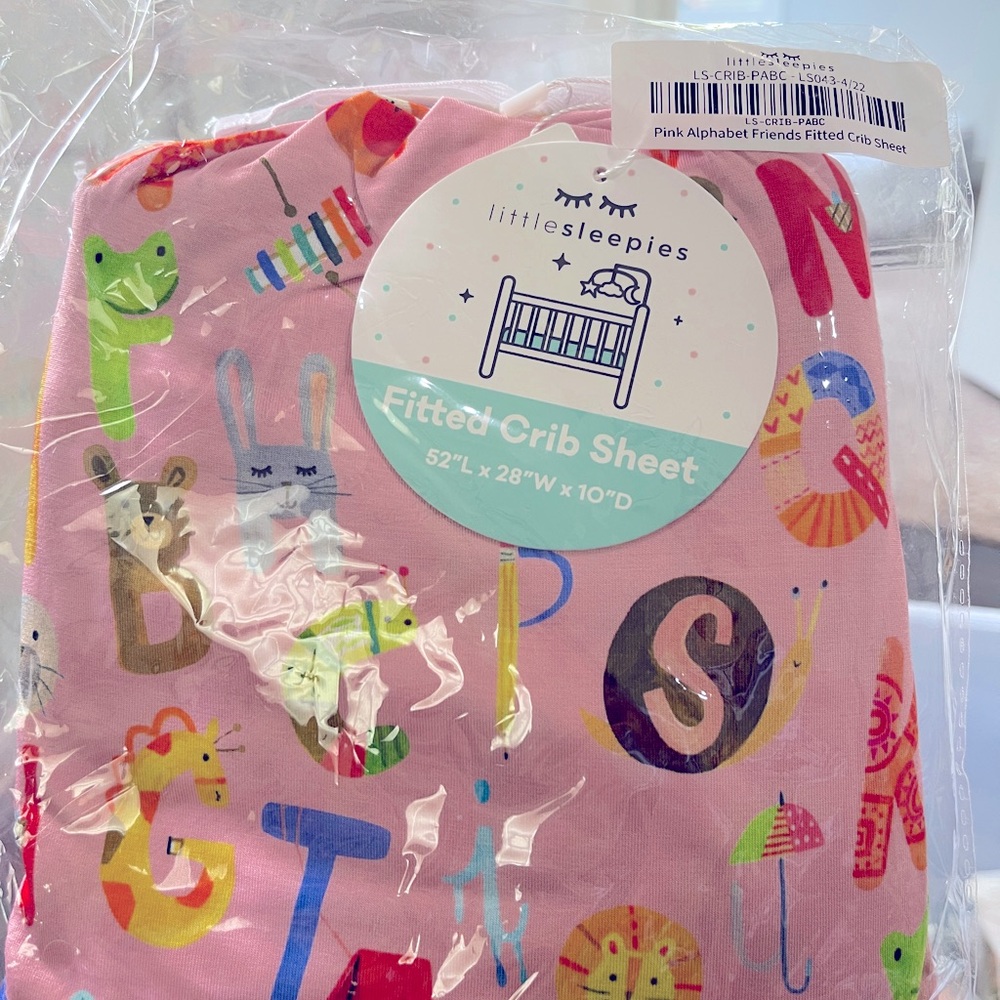 Little Sleepies Alphabet friends fitted crib sheet